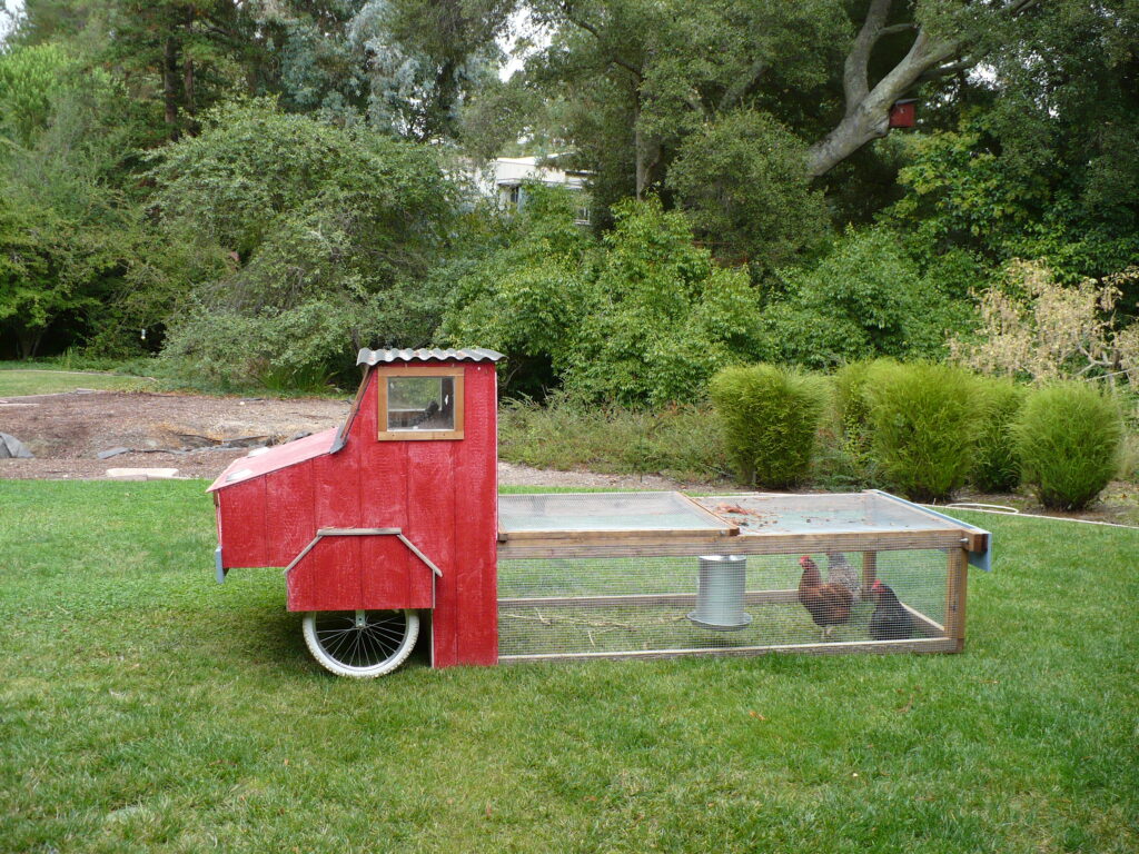 movable chicken coop in truck shape