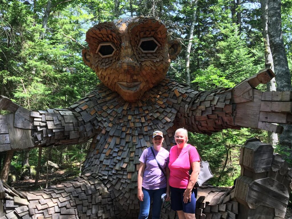 Troll! Large wooden troll in the Coastal Maine Garden