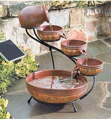 tiered pots as a fountain