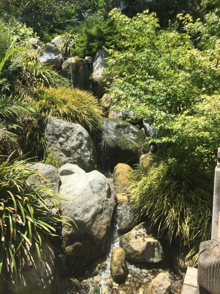 Waterfall set into the garden