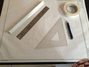 layout paper and rulers. Landscape Construction