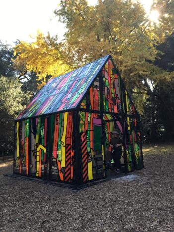 stained glass garden house