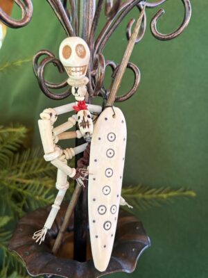 Bone and Semi Precious Stone Skeleton Warrior
