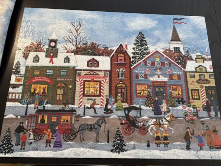 Finished Christmas Village Puzzle