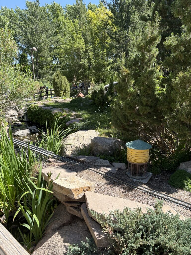model train and landscape. Travel Time