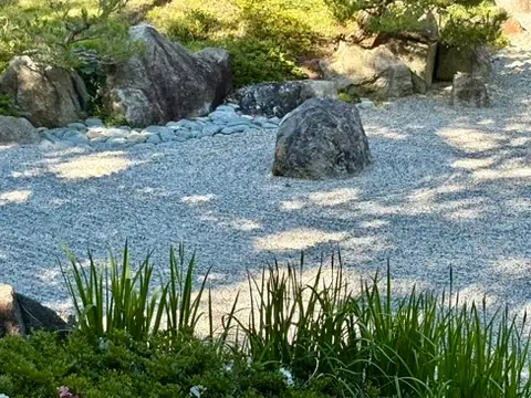 Rock island in a sea of stone at Cheekwood