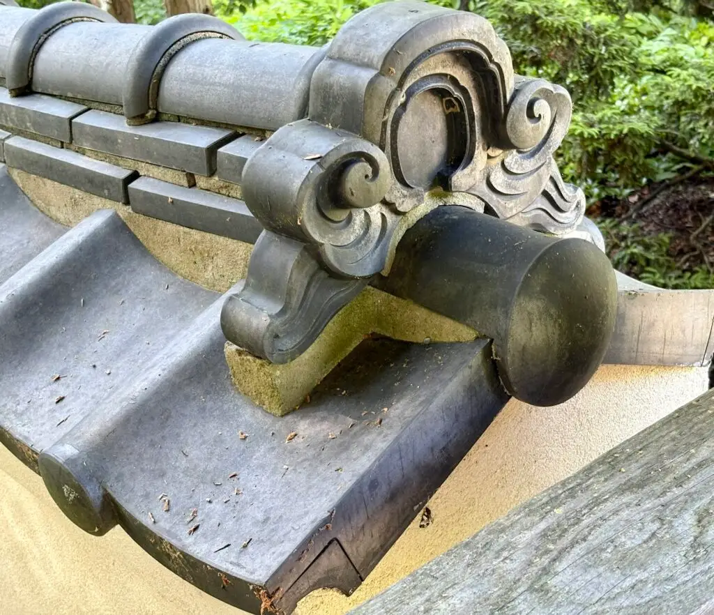 Detail of tiles on a Japanese Garden Wall at Cheekwood