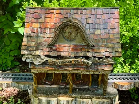 Garden model train station at Cheekwood